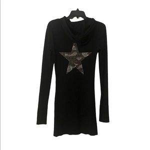 Royal Plush, Hooded Black, Long Sleeve